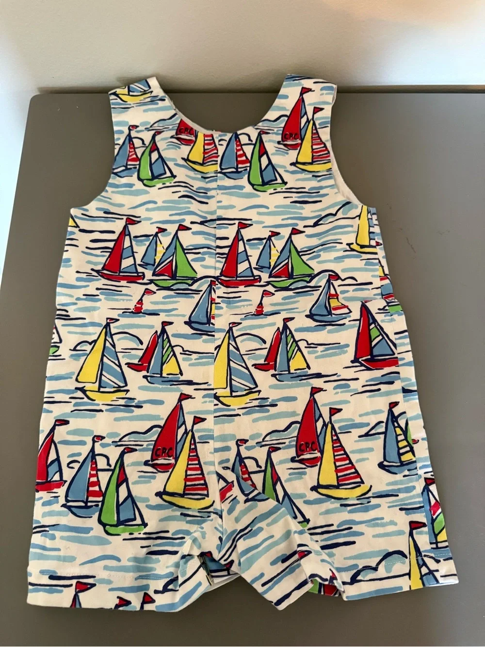 Classic Prep Childrenswear Sailboat Shortall 12-18 Months